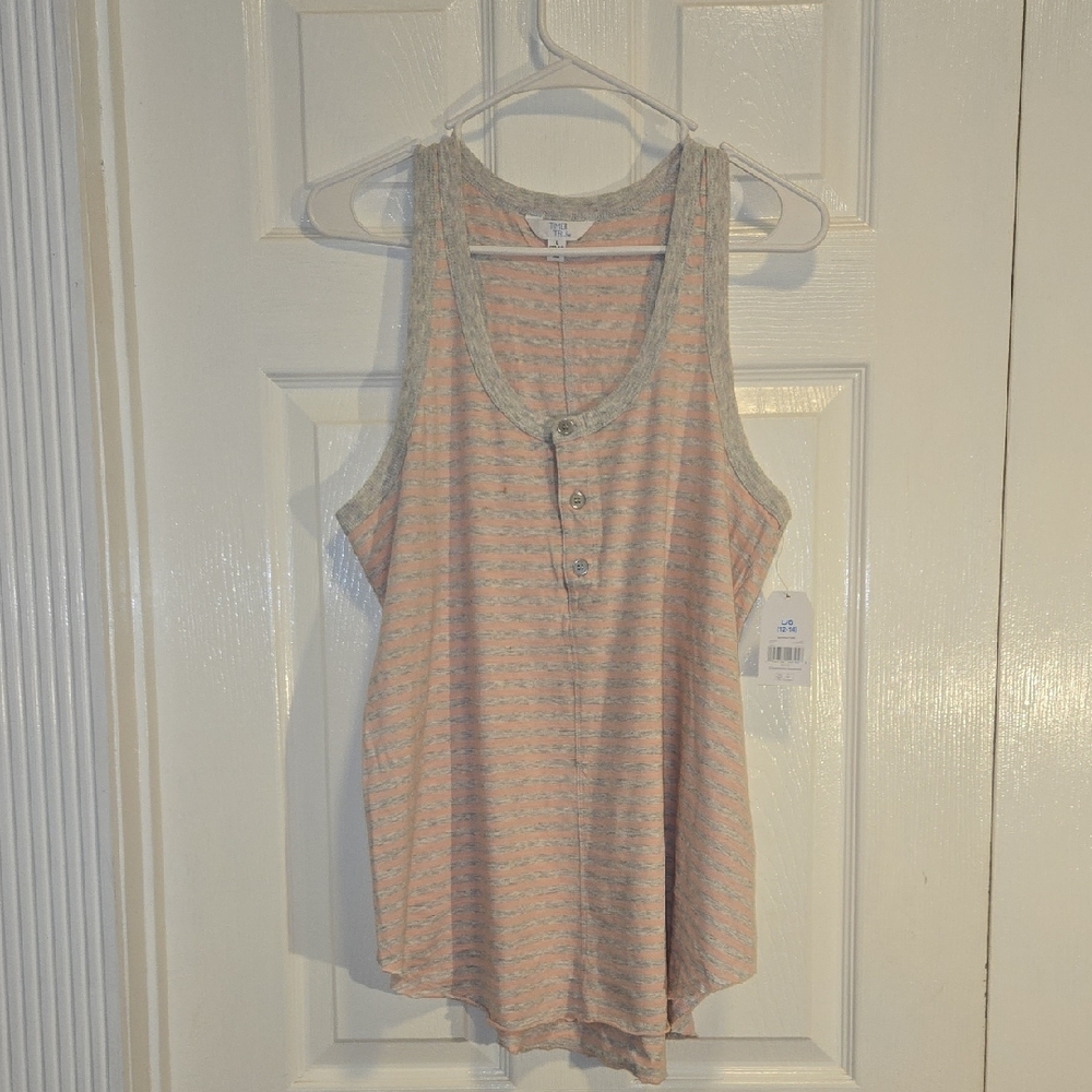 Time and Tru Pink Sleeveless Relaxed Tank Top